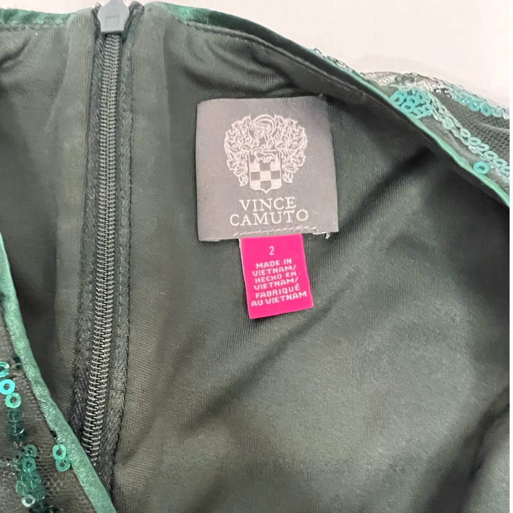 New Vince Camuto 2 Sequins Emerald Green Shift Mi… - image 4